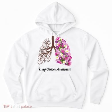 Lung Cancer Awareness Floral Hoodie