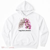Lung Cancer Awareness Floral Hoodie thumb 0