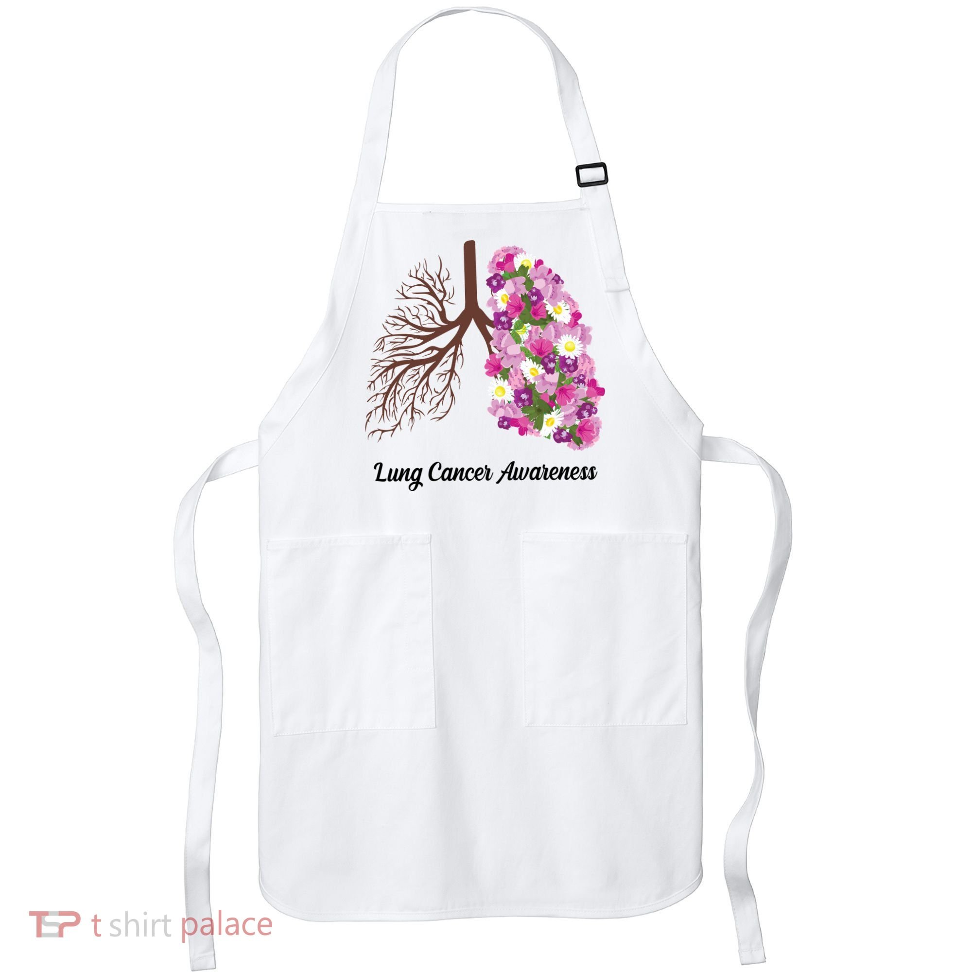 Lung Cancer Awareness Floral Apron