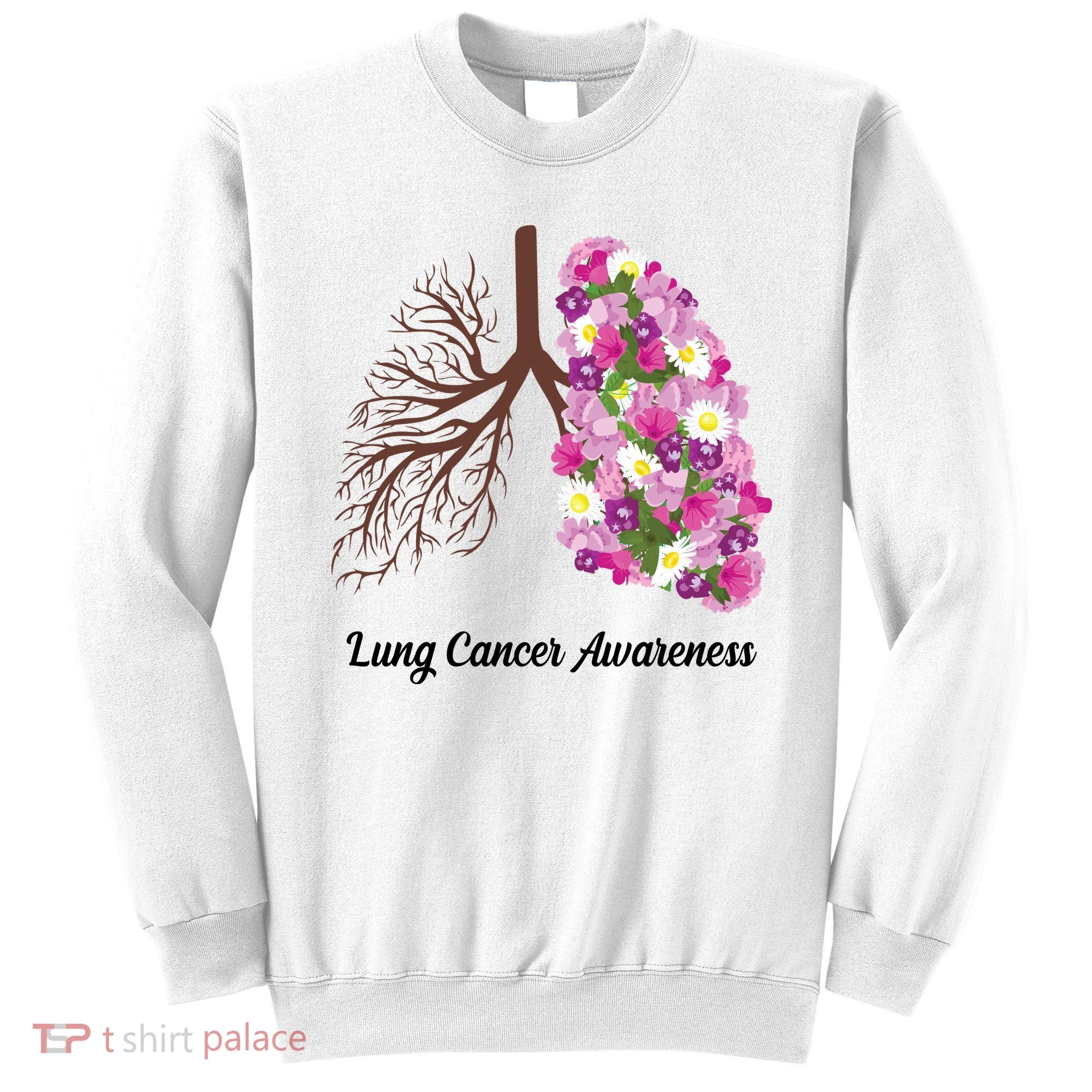 Lung Cancer Awareness Floral Sweatshirt