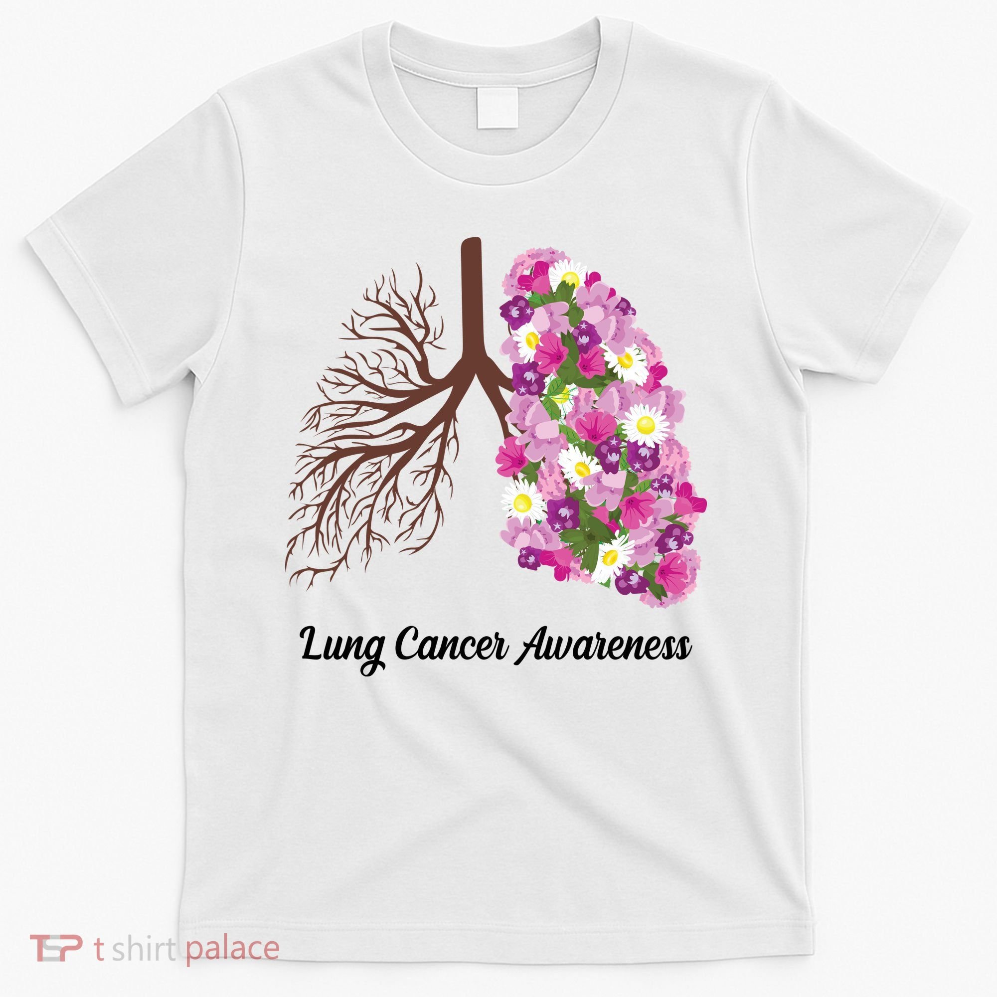 Lung Cancer Awareness Floral T-Shirt