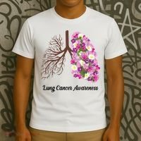Lung Cancer Awareness Floral T-Shirt thumb 3