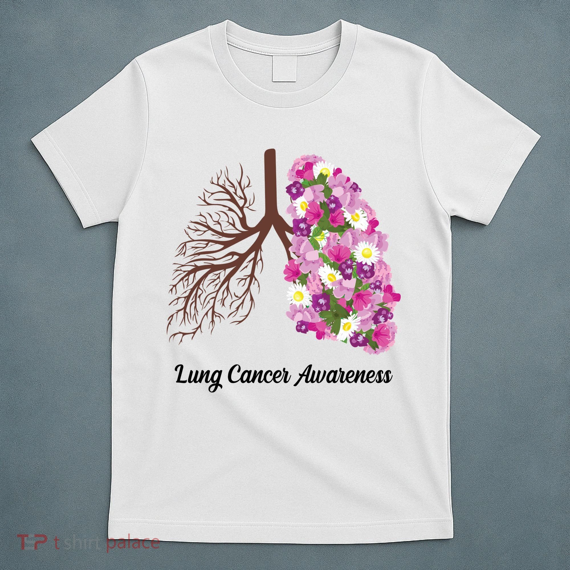 Lung Cancer Awareness Floral T-Shirt