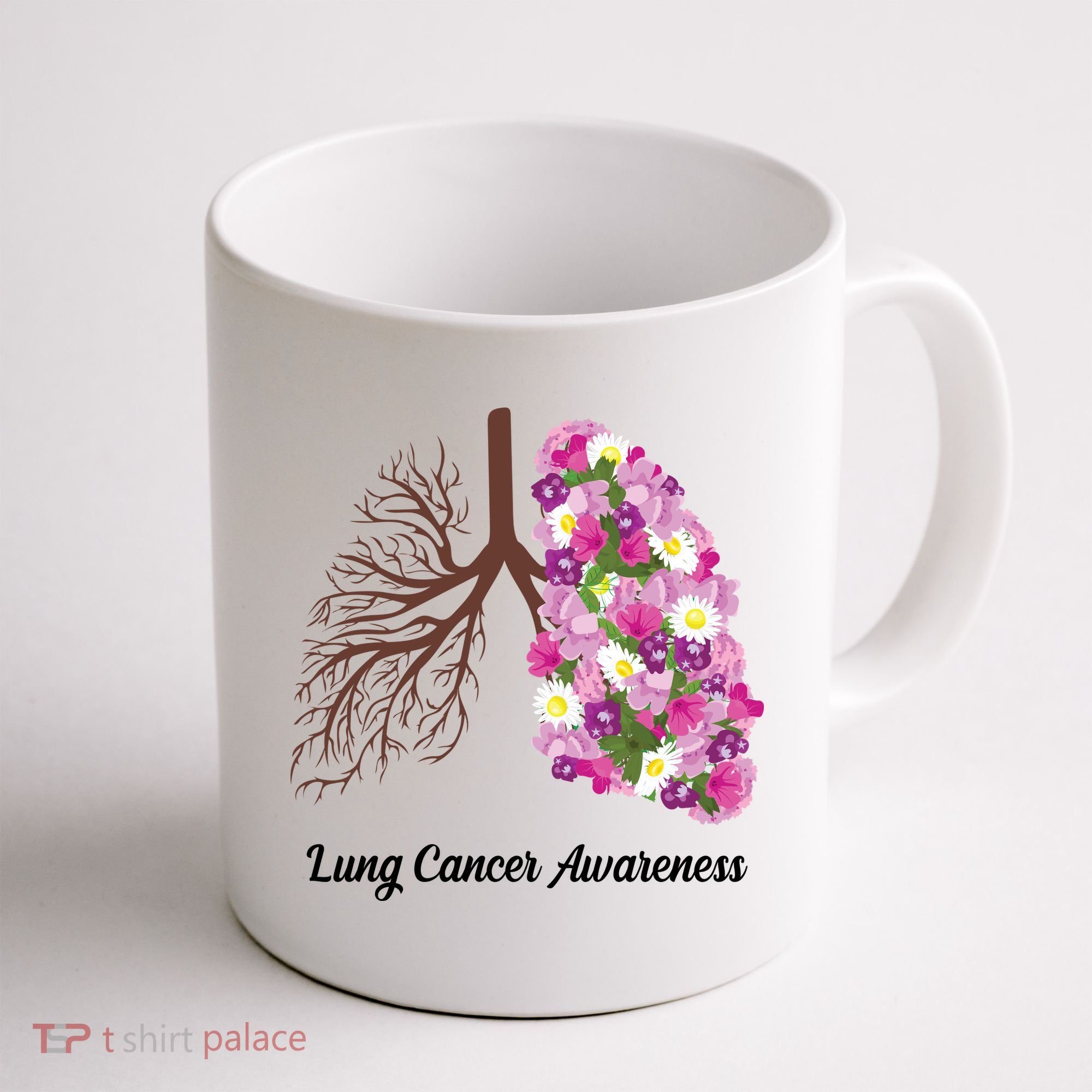Lung Cancer Awareness Floral Coffee Mug