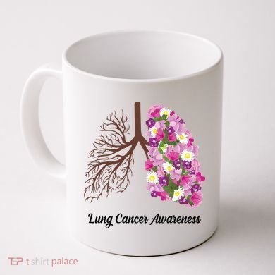 Lung Cancer Awareness Floral Coffee Mug