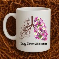 Lung Cancer Awareness Floral Coffee Mug thumb 2