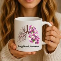 Lung Cancer Awareness Floral Coffee Mug thumb 3