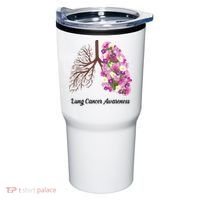 Lung Cancer Awareness Floral Tumbler thumb 0