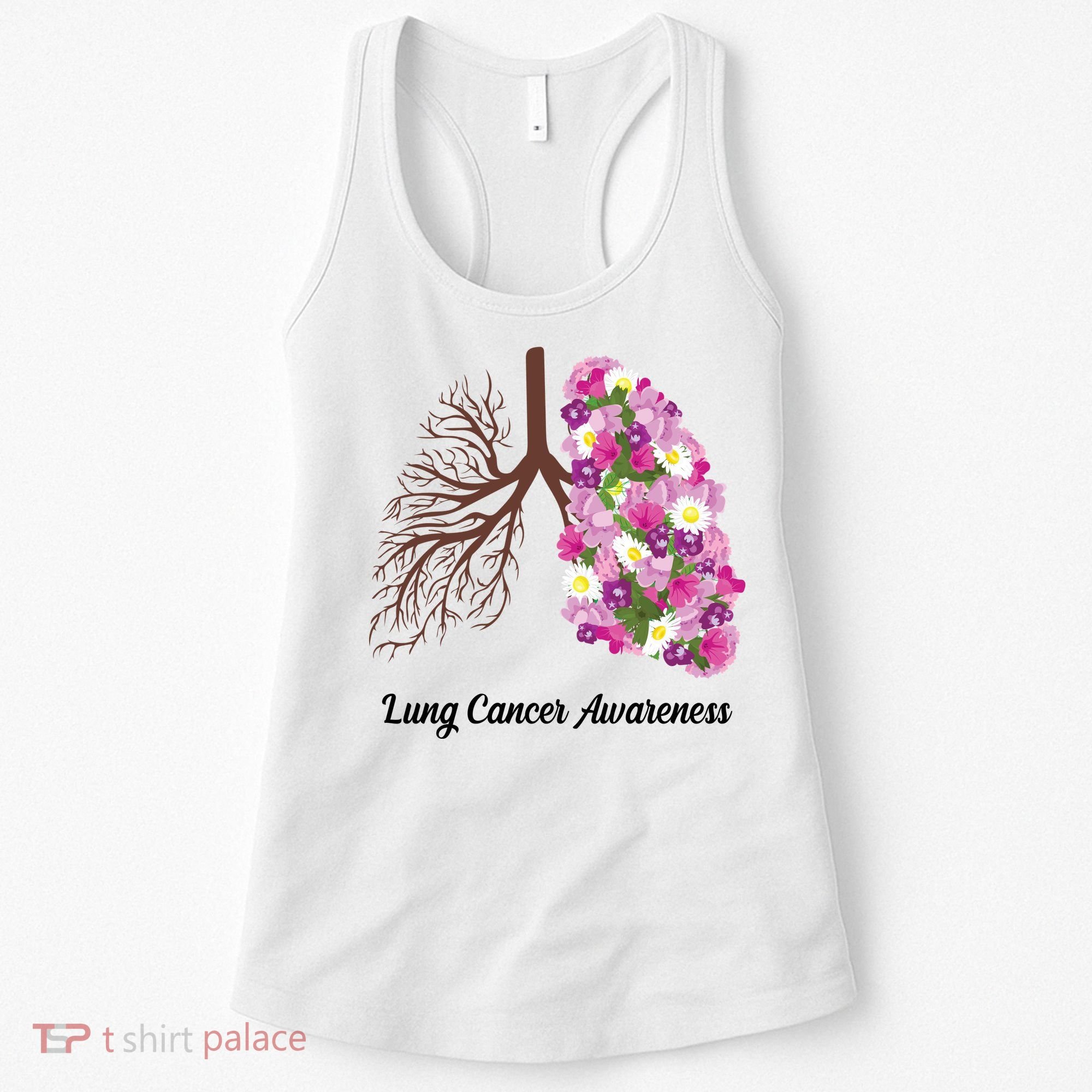 Lung Cancer Awareness Floral Women's Tank Top