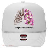 Lung Cancer Awareness Floral Hat thumb 0
