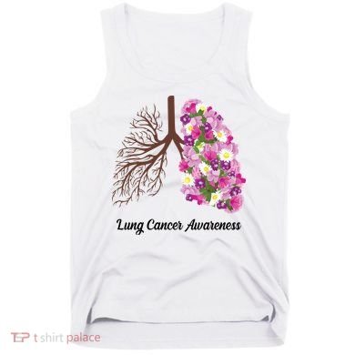Lung Cancer Awareness Floral Tank Top