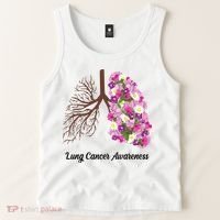 Lung Cancer Awareness Floral Tank Top thumb 2
