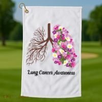 Lung Cancer Awareness Floral Golf Towel thumb 1