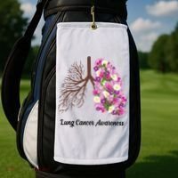 Lung Cancer Awareness Floral Golf Towel thumb 2