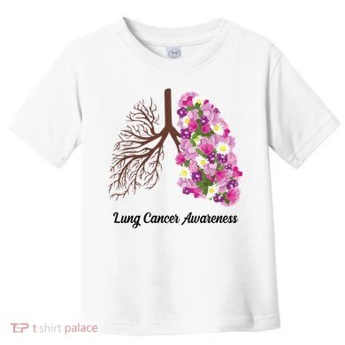 Lung Cancer Awareness Floral Toddler T-Shirt