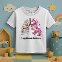 Lung Cancer Awareness Floral Toddler T-Shirt thumb 3