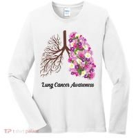 Lung Cancer Awareness Floral Women's Long Sleeve Shirt thumb 0