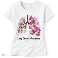 Lung Cancer Awareness Floral Women's T-Shirt thumb 0