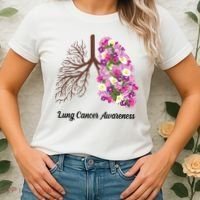 Lung Cancer Awareness Floral Women's T-Shirt thumb 2
