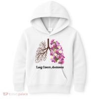Lung Cancer Awareness Floral Kids Hoodie thumb 0