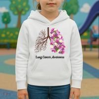 Lung Cancer Awareness Floral Kids Hoodie thumb 3