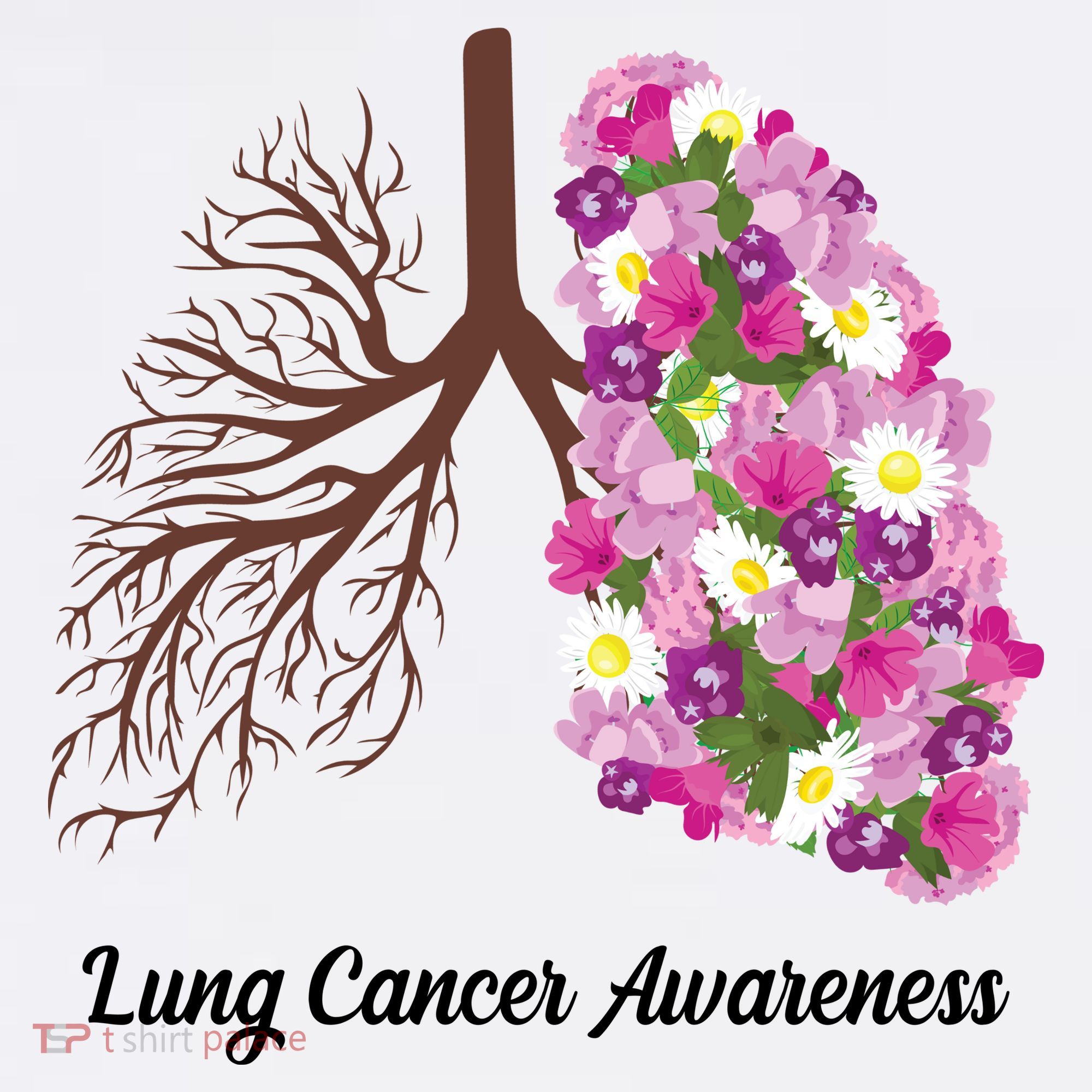 Lung Cancer Awareness Floral Kids Hoodie
