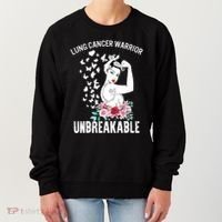 Lung Cancer Awareness Warrior Unbreakable Strong Gift Women's Sweatshirt thumb 0