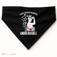 Lung Cancer Awareness Warrior Unbreakable Strong Gift USA-Made Doggie Bandana thumb 0