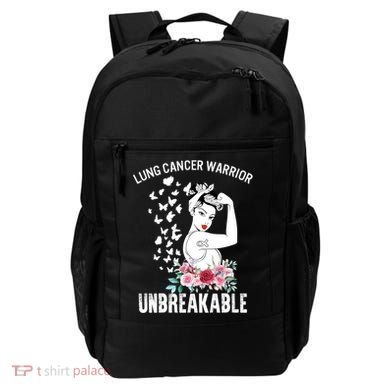 Lung Cancer Awareness Warrior Unbreakable Strong Gift Backpack