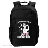 Lung Cancer Awareness Warrior Unbreakable Strong Gift Backpack thumb 0