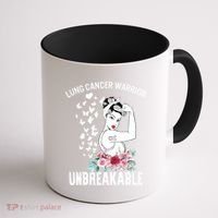Lung Cancer Awareness Warrior Unbreakable Strong Gift Coffee Mug thumb 1