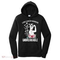 Lung Cancer Awareness Warrior Unbreakable Strong Gift Women's Hoodie thumb 0