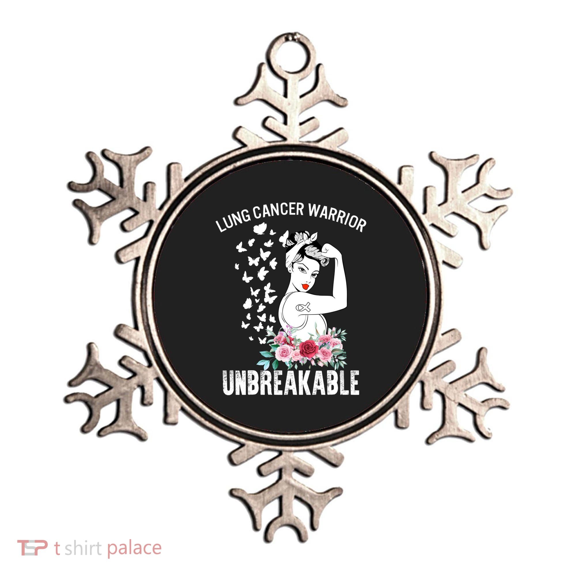 Lung Cancer Awareness Warrior Unbreakable Strong Gift Ornament