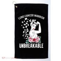 Lung Cancer Awareness Warrior Unbreakable Strong Gift Golf Towel thumb 0