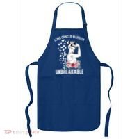 Lung Cancer Awareness Warrior Unbreakable Strong Gift Apron thumb 0
