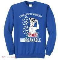 Lung Cancer Awareness Warrior Unbreakable Strong Gift Sweatshirt thumb 0
