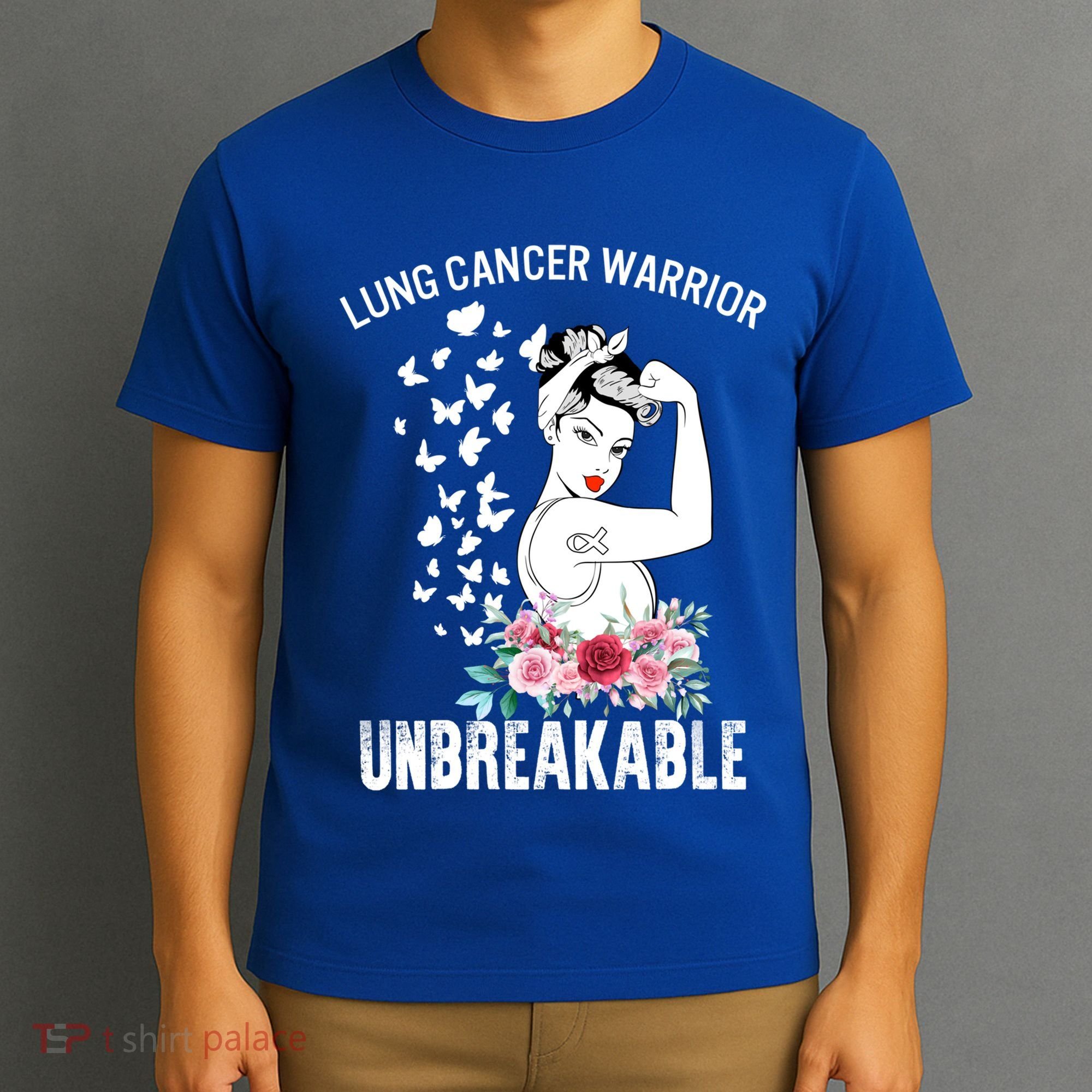 Lung Cancer Awareness Warrior Unbreakable Strong Gift T-Shirt
