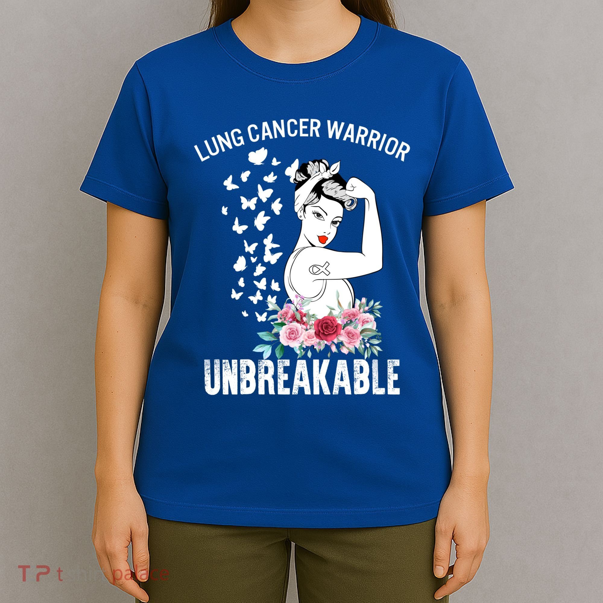 Lung Cancer Awareness Warrior Unbreakable Strong Gift T-Shirt