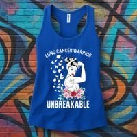 Lung Cancer Awareness Warrior Unbreakable Strong Gift Women's Tank Top thumb 3