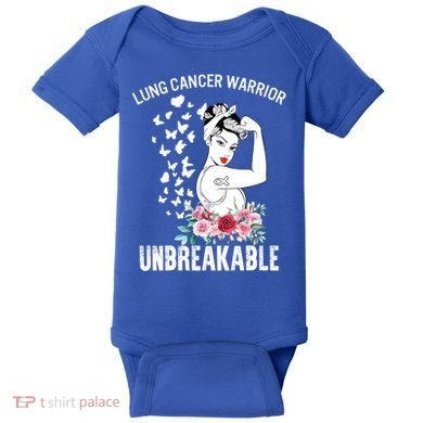 Lung Cancer Awareness Warrior Unbreakable Strong Gift Baby Bodysuit