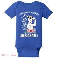 Lung Cancer Awareness Warrior Unbreakable Strong Gift Baby Bodysuit thumb 0