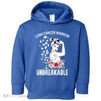 Lung Cancer Awareness Warrior Unbreakable Strong Gift Toddler Hoodie thumb 0