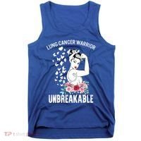 Lung Cancer Awareness Warrior Unbreakable Strong Gift Tank Top thumb 0