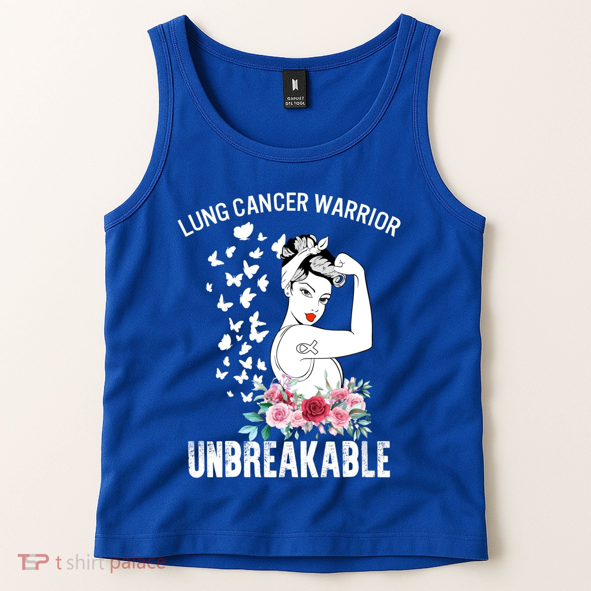 Lung Cancer Awareness Warrior Unbreakable Strong Gift Tank Top