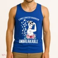 Lung Cancer Awareness Warrior Unbreakable Strong Gift Tank Top thumb 3