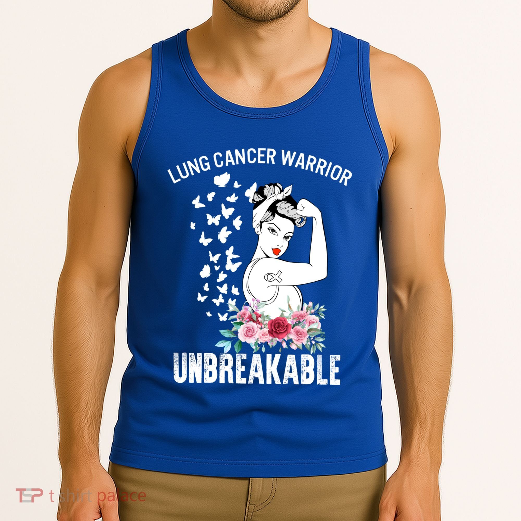 Lung Cancer Awareness Warrior Unbreakable Strong Gift Tank Top
