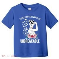 Lung Cancer Awareness Warrior Unbreakable Strong Gift Toddler T-Shirt thumb 0