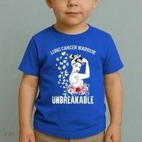 Lung Cancer Awareness Warrior Unbreakable Strong Gift Toddler T-Shirt thumb 2