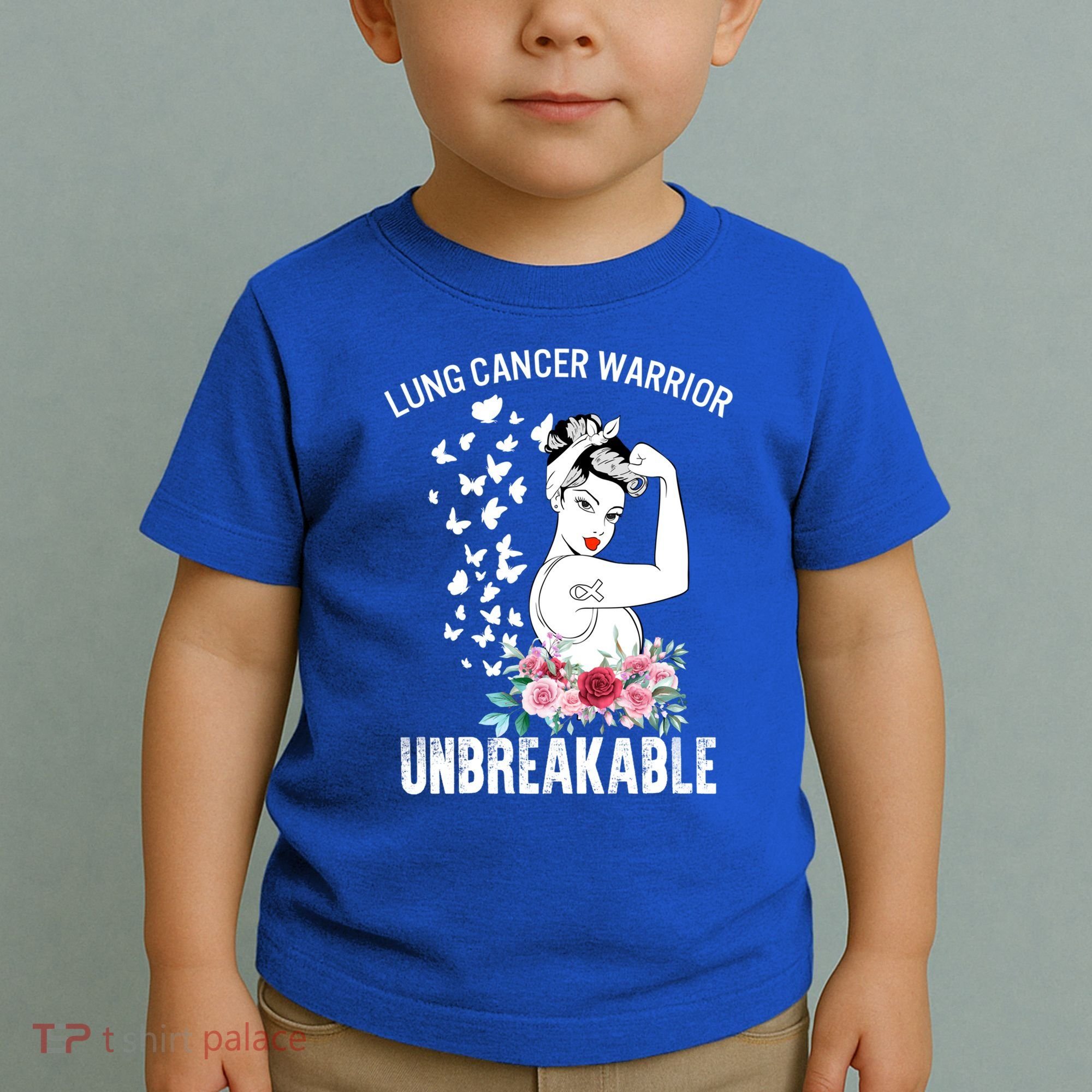 Lung Cancer Awareness Warrior Unbreakable Strong Gift Toddler T-Shirt
