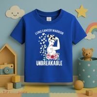 Lung Cancer Awareness Warrior Unbreakable Strong Gift Toddler T-Shirt thumb 3